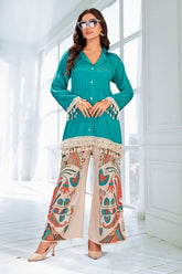 crape Co-ord Set with printed pants